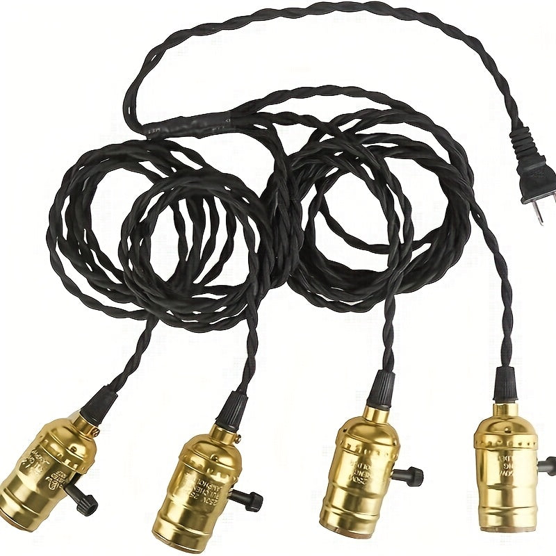 Vintage Chandelier Socket Power Line Kit, E26 Solid Industrial Socket Power Line Lamp Holder, Designed for Home Decor, Suitable for Kitchen\u002FRestaurant\u002FBar\u002FDining Room (Bulb Not Included)