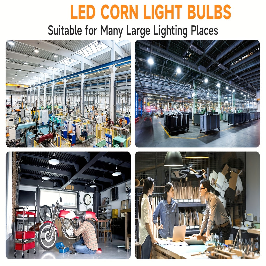 2 Pack E26\u002FE39 Medium Mogul Base 100W Large Area Lights, Led Corn Light Bulbs 5000K DaylightSuitable For Shopping Malls, Restaurants, Hotels, Libraries