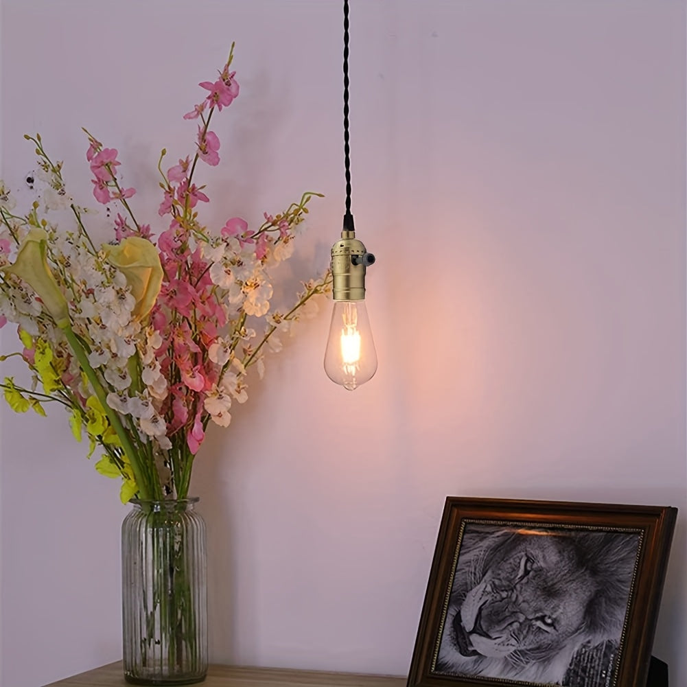 Vintage Chandelier Socket Power Line Kit, E26 Solid Industrial Socket Power Line Lamp Holder, Designed for Home Decor, Suitable for Kitchen\u002FRestaurant\u002FBar\u002FDining Room (Bulb Not Included)