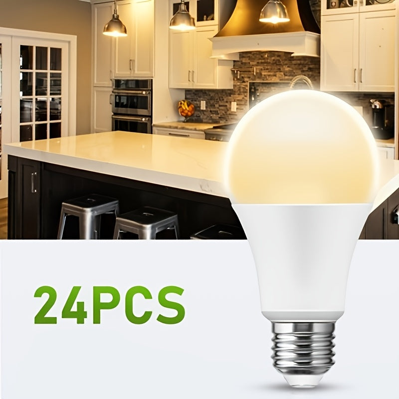 24pcs LED Light Bulb 12W 120W Equivalent E26 Medium Base 1032LM 80 CRI 110V Indoor Lighting for Home Office Living Room Bedroom Hallway Study Kitchen Garage Basement Entryway Laundry Room Closet Corridor