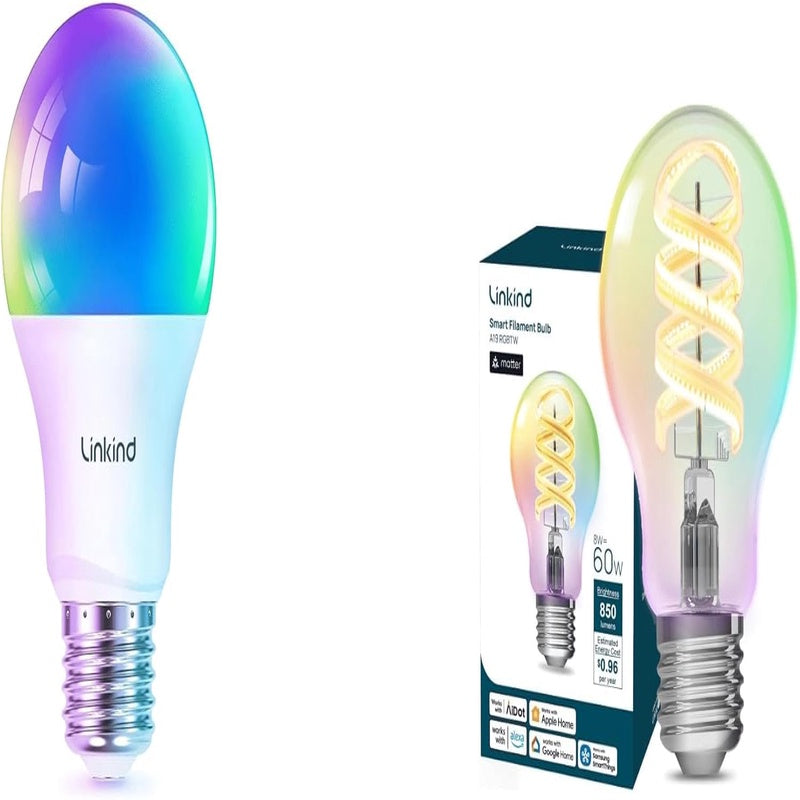 Linkind WiFi Smart Light Bulbs A19 1 Pack Matter A19 Edison Light Bulbs 1 Pack