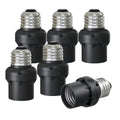 Dusk to Dawn Light Sensor Socket, E26 E27 Bulb Base, Photocell Night Light Outlet, Black, 6 Pack