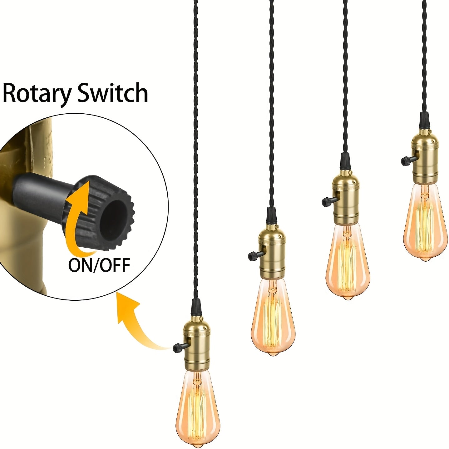 Vintage Chandelier Socket Power Line Kit, E26 Solid Industrial Socket Power Line Lamp Holder, Designed for Home Decor, Suitable for Kitchen\u002FRestaurant\u002FBar\u002FDining Room (Bulb Not Included)