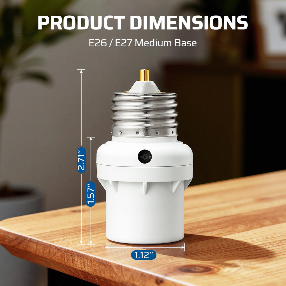 Dusk to Dawn Light Sensor Socket, E26\u002FE27 Bulb Adapter with 360° Adjustable Sensor, Auto On Off Light Socket, 6 Pack