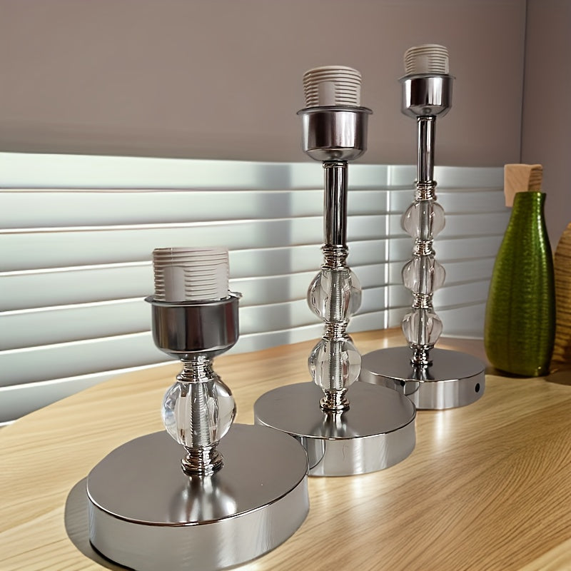 E27 Screw White Painted Metal Straight Rod Table Lamp Base Wholesale Lamp Holder Internet Celebrity Wrought Iron Lamp Holder, Bedroom Bedside Decorative Lighting Fixtures Additions, No Wire No Bulb