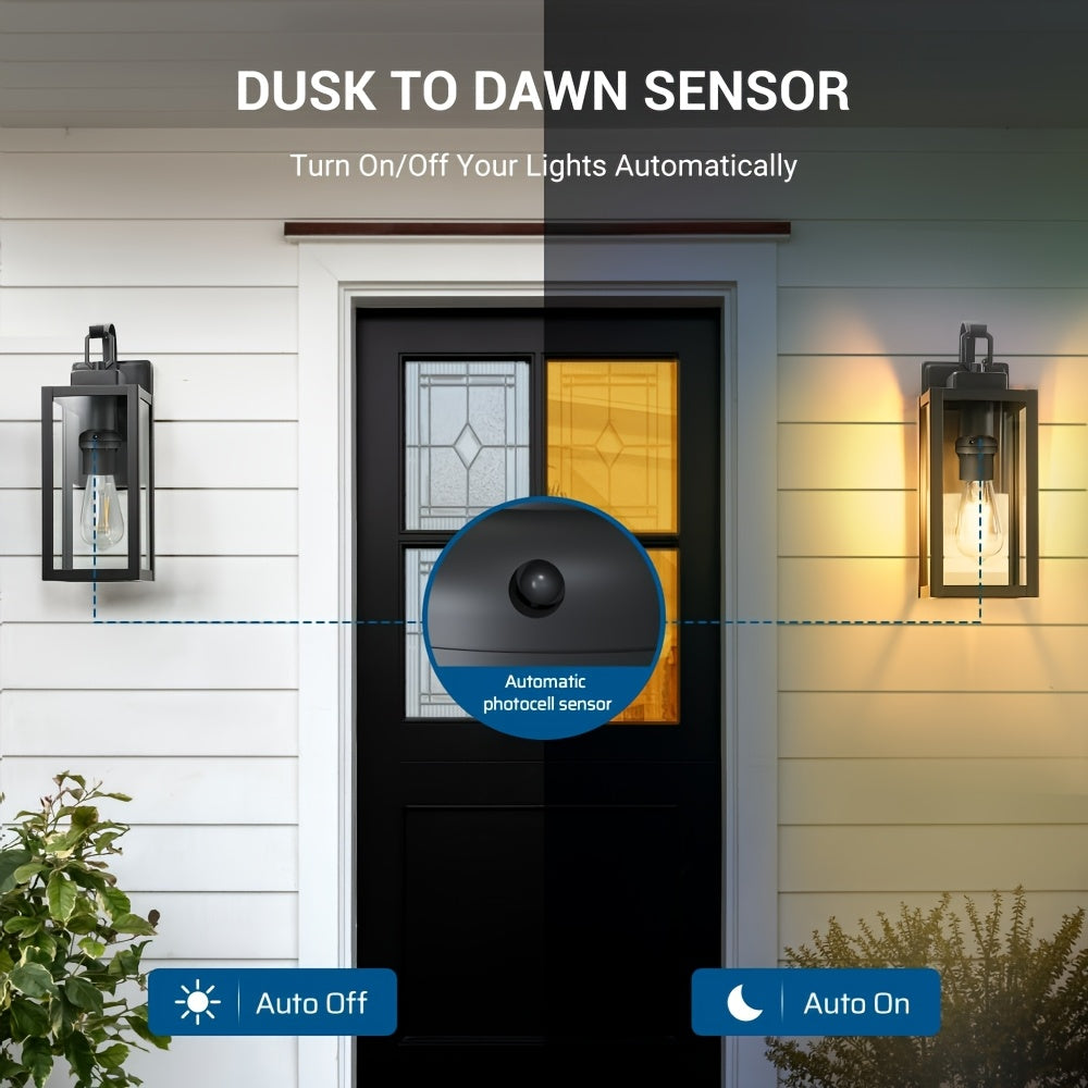Dusk to Dawn Light Sensor Socket, E26 E27 Bulb Base, Photocell Night Light Outlet, Black, 6 Pack