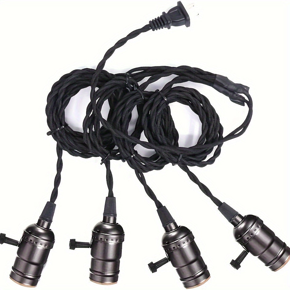 Vintage Chandelier Socket Power Line Kit, E26 Solid Industrial Socket Power Line Lamp Holder, Designed for Home Decor, Suitable for Kitchen\u002FRestaurant\u002FBar\u002FDining Room (Bulb Not Included)