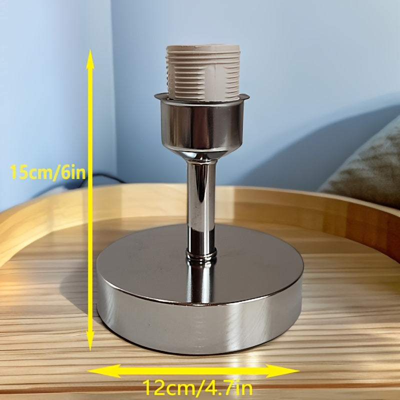 E27 Screw White Painted Metal Straight Rod Table Lamp Base Wholesale Lamp Holder Internet Celebrity Wrought Iron Lamp Holder, Bedroom Bedside Decorative Lighting Fixtures Additions, No Wire No Bulb