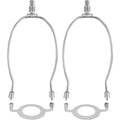 2-Pack Adjustable Lamp Shade Harp Holder Kit with E26 Base & \u002FShade Compatible - Heavy-Duty Metal Harp (Nickel\u002FBrass\u002F) - Compatible with Table\u002FFloor Lamps, Easy Install Detachable Light Fixture Parts for Bulb & Shade