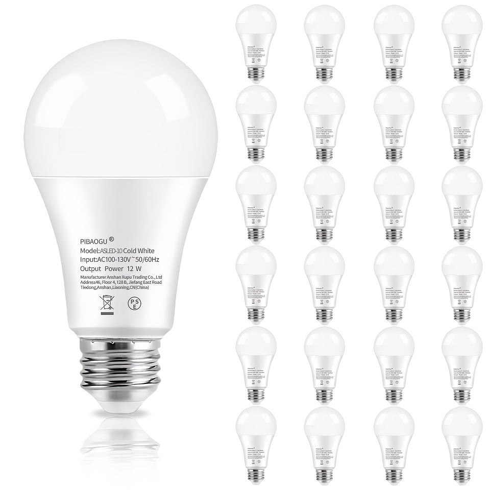24pcs LED Light Bulb 12W 120W Equivalent E26 Medium Base 1032LM 80 CRI 110V Indoor Lighting for Home Office Living Room Bedroom Hallway Study Kitchen Garage Basement Entryway Laundry Room Closet Corridor